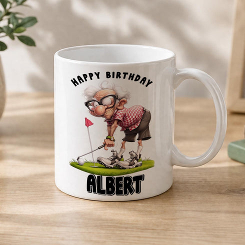 Funny Birthday Mug – Personalised Golf Mug Custom Name Novelty Cup Gift for Dad