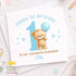 1st Birthday Card Boy – Personalised Blue Teddy Bear Keepsake for Son or Grandson - Front Only