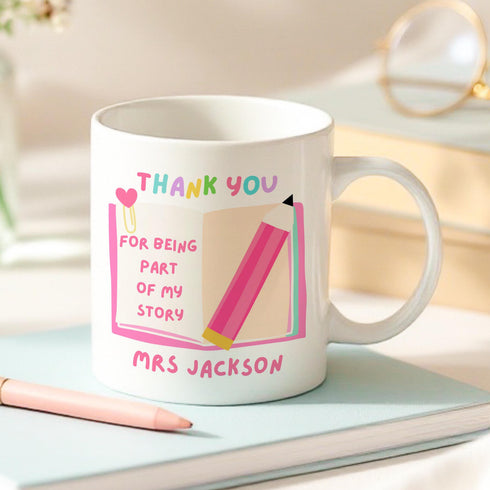 Personalised Teacher Mug – Custom Name Cup – Thank You Teacher Gift Idea