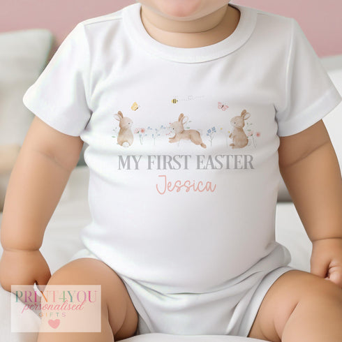 My First Easter Hoppy Bunny Rabbit Bib - Adorable New Baby Gift