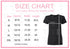 The image is a size chart for ladies' shirts, displaying the measurements for different sizes.