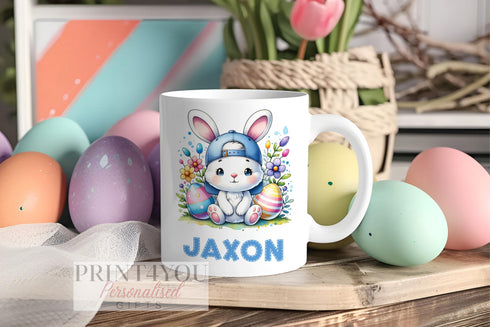 Personalised Gift Mug – Bunny Rabbit Easter Design – Custom Printed Ceramic Coffee Cup