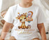Personalised Giraffe Birthday T-Shirt ANY AGE - Cotton White Top, Any Age, Jungle Party Animals Celebration Party