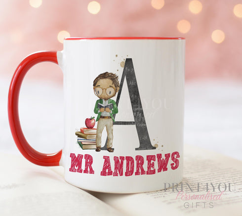 Personalised Thank You mug, Gift ideas Teachers, Personalised Gift Mug, Male Teacher