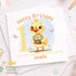 Personalised 1st Birthday Card – Floral Duck Themed Keepsake for Granddaughter