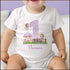Personalised Purple Fairy First Birthday T-shirt Sleepsuit Vest or Bib for Baby Girl