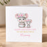A greeting card with two mice, one larger and one smaller, wearing flower crowns. The card has a message that reads "Happy Mother's Day to my beautiful Mummy".
