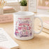 Personalised Teacher Mug – Custom Name Mug – Thank You Teacher Gift UK - Pink handle