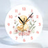 Personalised Acrylic Clock for New Baby Yellow Duck Flowers Perfect Nursery Decor for Baby Girl 24.5cm