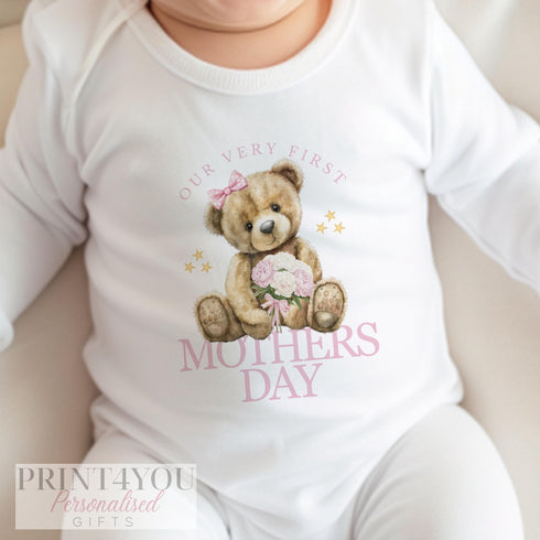 Our First Mother's Day Baby Outfit, Mummy and Daughter, Super Soft Cotton Vest, Bib, T-shirt or Sleepsuit - Create a Custom Set!