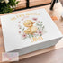 Personalised Baby Keepsake Box for 1st Birthday - White Sturdy Card with Magnetic Closure Yellow Duck Design