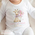Personalised First Birthday Outfit – Giraffe Baby Clothes | Soft Cotton Sleepsuit & Vest