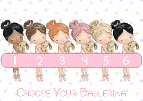 Personalised Christmas Gift Bag – Ballerina Drawstring Sack A3 for Girls