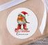 Personalised Christmas Stickers, Robin in Boots Gift Labels, Christmas White Gloss 5cm Stickers, Perfect for Xmas Party Bags & Gift Wrapping