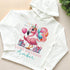 Birthday Flamingo Numbers Personalised Lightweight long-sleeved t-shirt with hood - Super Soft cotton jersey top, Numbers 1-5