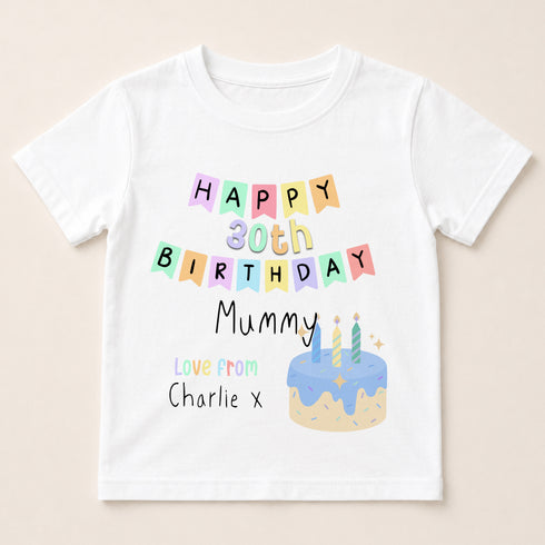 Children's clothing with the birthday t-shirt design