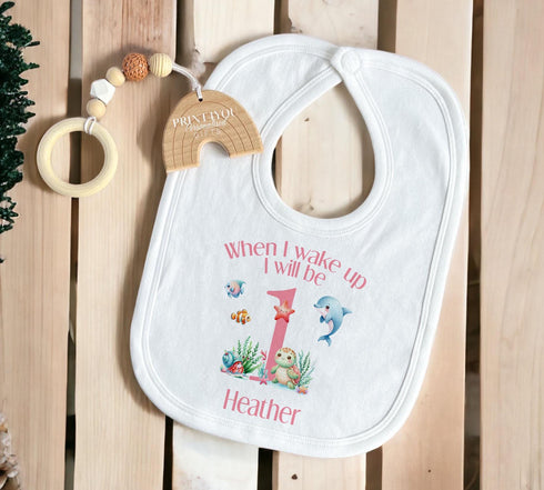 Personalised Under the Sea Sleepsuit Vest Set - First Birthday Outfit for Pink Girls