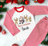 Red & White Striped Children's Christmas Pyjamas - Santa and Reindeer