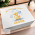 Personalised Babys First Keepsake Box - White Magnetic Closure with Rubber Duck Bubbles Design