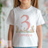Personalised Bunny Rabbit Birthday T-Shirt ANY AGE - Cotton White Top, any number any age