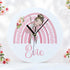 Personalised Ballerina Acrylic Clock for Girls 24.5cm Wide Pink Rainbow Design Gift