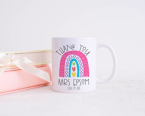 Thank You Teacher Mug – Personalised Ceramic Coffee Cup – End Of Term Gift