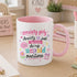 Funny Anxiety Mug – Pink Coffee Mug – Mental Health Gift for Overthinking Lovers - Full white mug