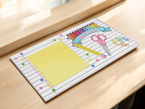 Personalised Teacher Gift, Acrylic Plaque with Sticky Note Pad - Desk Gift, End of Term Gift Ideas
