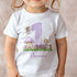 Personalised Purple Fairy First Birthday T-shirt, Sleepsuit, Vest or Bib, Blue Text