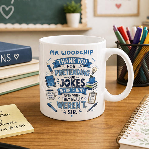 Personalised Teacher Mug – Funny Teacher Gift – Custom Name End of Term Present