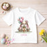 Personalised Easter Bunny Shirt – Soft Cotton T-Shirt with Balloons & Carrot Bunny Design