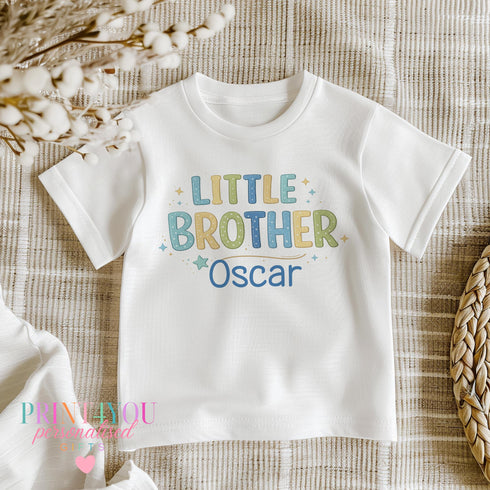 Personalised Little Brother T-shirt: Soft Cotton Baby Bodysuit