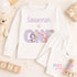 Personalised 1st Birthday Outfit – Purple Dinosaur Cake Smash Baby Girl Top
