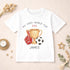 Personalised My First World Cup 2026 children’s t-shirt with football trophy and foam finger design, custom football shirt