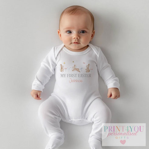 My First Easter Babygrow - Adorable Hoppy Bunny Sleepsuit for Newborns - Perfect Baby Gift