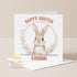 Personalised Easter Card - Custom Name Bunny Easter Gift With Matching Envelope