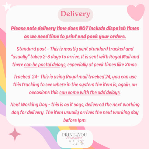 a sign that says delivery please not delivery does not include dispatch times as we need