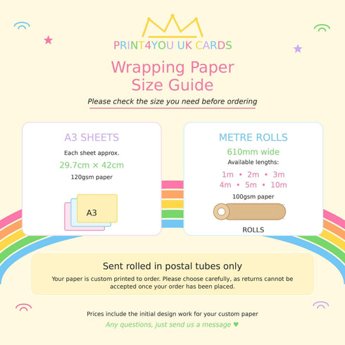 Personalised First Birthday Wrap - Soft Yellow Daisy Flower Paper With Pink Lettering