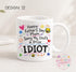 A white ceramic mug with a colorful design featuring text and illustrations related to Father's Day.