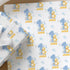 Personalised blue duck 1st birthday wrapping paper with bubbles, custom name gift wrap for boys first birthday presents.