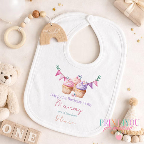 Personalised First Birthday Outfit - Cupcake Design | Gift From Baby to Mummy or Daddy