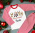 Red & White Striped Children's Christmas Pyjamas - Santa and Reindeer