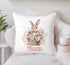 Bunny Rabbit Gift Cushion | Personalised Name Cushion | Gift for Girls | Easter Pillow Gift | Mothers Day Gift Ideas