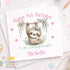 Personalised Sloth Birthday Card – Custom Name & Relation Floral Keepsake 6x6 Inch - Front only