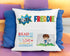 Personalised Kids Football Cushion - Custom Name Pillow - 40x40cm Bedtime Story Holder - Optional Insert