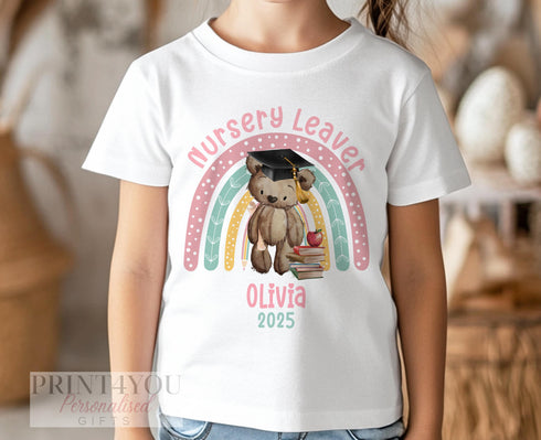 Nursery Leaver T-Shirt – Personalised Cotton Graduation Shirt for Kids | Soft, Fade-Resistant Print