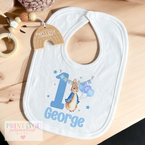 Personalised Rabbit First Birthday T-Shirt Sleepsuit or Vest I Am One Design