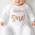 Personalised Fox First Birthday Outfit - Baby Vest Sleepsuit T-Shirt or Bib