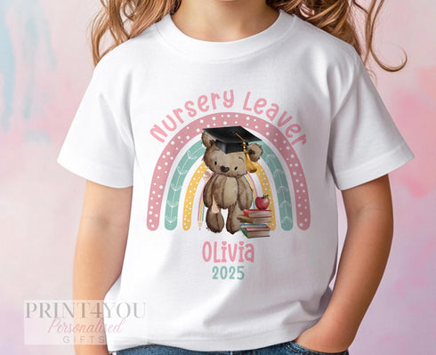 Nursery Leaver T-Shirt – Personalised Cotton Graduation Shirt for Kids | Soft, Fade-Resistant Print