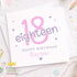 Personalised 18th Birthday Card – Pink Custom Milestone Keepsake for Her - Front only